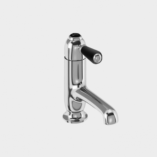 Chelsea Straight Basin Mixer in Chrome/Black without Waste by Burlington